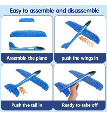 Aereo blu in schiuma EPP 48cm - molto resistente e flessibile - design aerodinamico - facile da montare e smontare