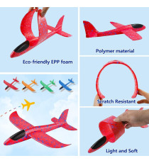 Aereo rosso in schiuma EPP 48cm - molto resistente e flessibile - design aerodinamico - facile da montare e smontare