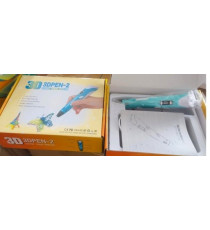 Penna 3D per disegni tridimensionali - Penna per stampa stereoscopica 3D blu + filamento PE12 con alimentatore - 3D PEN