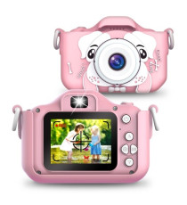 Fotocamera digitale dog X5 pink per bambini - Risoluzione video 1920x1080 foto: 3264x2448 - 20MP schermo 2" doppia lente