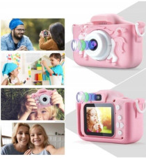 Fotocamera digitale unicorno X5 pink per bambini - Risoluzione video 1920x1080 foto: 3264x2448 - 20MP schermo 2" doppia lente