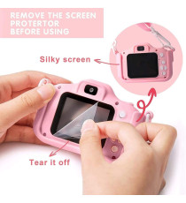 Fotocamera digitale dog X5 pink per bambini - Risoluzione video 1920x1080 foto: 3264x2448 - 20MP schermo 2" doppia lente