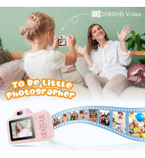 Fotocamera digitale dog X5 pink per bambini - Risoluzione video 1920x1080 foto: 3264x2448 - 20MP schermo 2" doppia lente