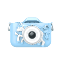 Fotocamera digitale unicorno X5 blu per bambini  - Risoluzione video 1920x1080 foto: 3264x2448 - 20MP schermo 2" doppia lente