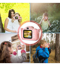 Fotocamera digitale cane X5 blu per bambini  - Risoluzione video 1920x1080 foto: 3264x2448 - 20MP schermo 2" doppia lente