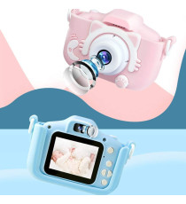 Fotocamera digitale cane X5 blu per bambini  - Risoluzione video 1920x1080 foto: 3264x2448 - 20MP schermo 2" doppia lente