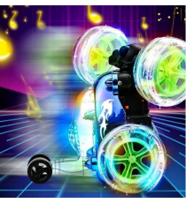 Macchina acrobatica telecomandata stunt car - con luci led ed effetti sonori - max 20 km/h - ruota a 360 gradi fino a 20mt