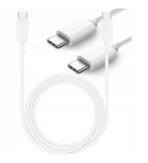 Cavo di ricarica type-c da usb-c a usb-c 1mt 2A bianco - 20W connessione veloce type-c a type-c cavo dati High Speed ​​480 Mbps