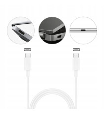 Cavo di ricarica type-c da usb-c a usb-c 1mt 2A bianco - 20W connessione veloce type-c a type-c cavo dati High Speed ​​480 Mbps