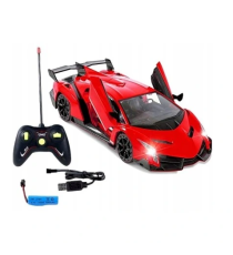 Auto sportiva da corsa telecomandata rossa con fari,apertura verticale sportelli,max 10 km/h,range fino a 20mt macchina Lambo