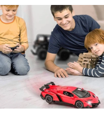 Auto sportiva da corsa telecomandata rossa con fari,apertura verticale sportelli,max 10 km/h,range fino a 20mt macchina Lambo