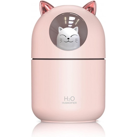 Umidificatore A205 pink capacità 300ml a forma di gatto - Diffusore di  aromi, essenze, oli-mini ultra
