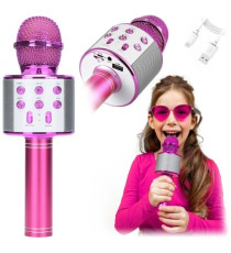 Microfono Wireless gold WS-858 Altoparlante Cassa Integrata Bluetooth Portatile Karaoke in metallo - dimensioni 20x7x7cm