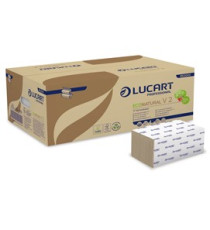 Asciugamani piegati a V EcoNatural - 2 veli - 19,5 gr - goffratura corda - 21 x 21 cm - avana - Lucart - conf. 190 pezzi Asciugamani piegati a V EcoNatural - 2 veli - 19,5 gr - goffratura corda - 21 x 21 cm - avana - Lucart - conf. 190 pezzi