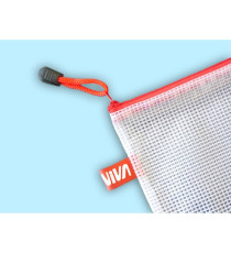 Busta a rete con cerniera blu- PVC - 27x36 cm - trasparente - Starline Busta a rete con cerniera blu- PVC - 27x36 cm - trasparente - Starline