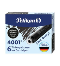 Cartucce inchiostro 4001 (TP/6) -  lunghezza 39mm - nero - Pelikan  - conf. 6 pezzi Cartucce inchiostro 4001 (TP/6) -  lunghezza 39mm - nero - Pelikan  - conf. 6 pezzi