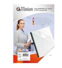 Copertine rilegatura - A3 - 180 micron - PVC - neutro trasparente - Titanium - scatola 100 pezzi