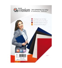 Copertine rilegatura - A4 - 230 gr - cartoncino goffrato - blu - Titanium - scatola 100 pezzi