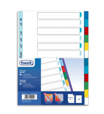 Divisori Neutri a 12  tacche - PP - A4 - colori assortiti - Favorit