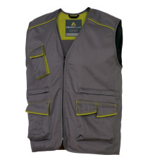 Gilet da lavoro PanostyleR M6GIL - sargia/poliestere/cotone - taglia L - grigio/verde - Deltaplus Gilet da lavoro PanostyleR M6GIL - sargia/poliestere/cotone - taglia L - grigio/verde - Deltaplus