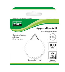 Appendicartelli adesivi - 3,5 cm - carta gommata - bianco - Lebez - conf. 100 pezzi