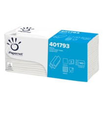 Asciugamani piegati a Z - 2 veli - 22 gr - goffratura a onda+ - 23,4 x2 3 cm - bianco - Papernet - conf. 143 pezzi Asciugamani piegati a Z - 2 veli - 22 gr - goffratura a onda+ - 23,4 x2 3 cm - bianco - Papernet - conf. 143 pezzi