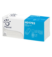 Asciugamani piegati a Z - 2 veli - 22 gr - goffratura a onda+ - 23,4 x2 3 cm - bianco - Papernet - conf. 143 pezzi Asciugamani piegati a Z - 2 veli - 22 gr - goffratura a onda+ - 23,4 x2 3 cm - bianco - Papernet - conf. 143 pezzi
