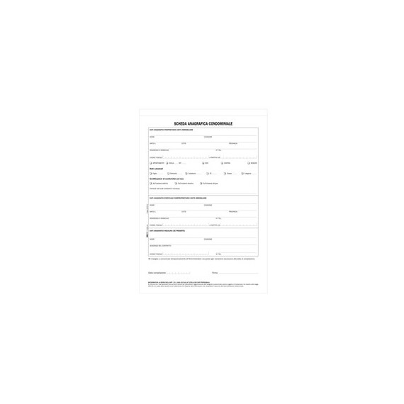 Modello richiesta dati anagrafici proprietario/affittuario - 2 copie - A4 - 29 x 21cm - Edipro