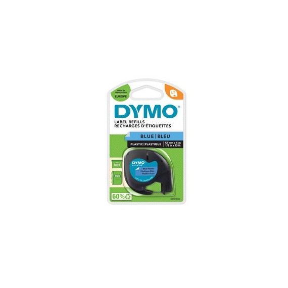 Nastro Letratag 912050 - in plastica - 12 mm x 4 mt - blu - Dymo