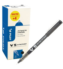 Roller Hi Tecpoint V5 con cappuccio - punta 0,5mm - nero - Pilot - conf. 16 + 4 pezzi