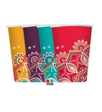 Bicchiere Mandala - 200 ml - carta - Big Party - conf. 8 pezzi Bicchiere Mandala - 200 ml - carta - Big Party - conf. 8 pezzi