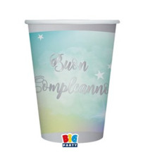Bicchiere Soft Rainbow - Buon Compleanno - 200 ml - carta - Big Party - conf. 8 pezzi Bicchiere Soft Rainbow - Buon Compleanno - 200 ml - carta - Big Party - conf. 8 pezzi