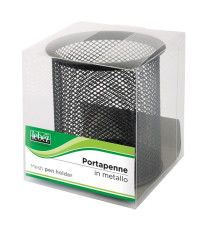 Bicchieri portapenne - rete metallica - 8,5 x 10 cm - nero - Lebez