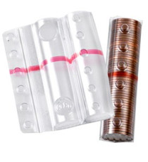 Blister portamonete - 5 cent - fascia rossa - Iternet - sacchetto da 100 blister Blister portamonete - 5 cent - fascia rossa - Iternet - sacchetto da 100 blister