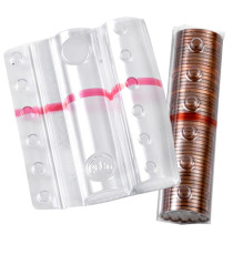 Blister portamonete - 5 cent - fascia rossa - Iternet - sacchetto da 100 blister Blister portamonete - 5 cent - fascia rossa - Iternet - sacchetto da 100 blister