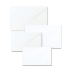 Scatola 100 biglietti + 100 buste - Dalmazia - bianco - 9 x 14 cm - Rex Sadoch