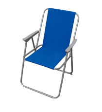 Sedia pieghevole Relax - 76 x 47 x 53 cm - acciaio verniciato/PVC - blu - Garden Friend