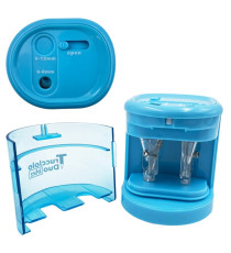 Temperamatite elettrico 4306  con contenitore - 2 fori  - colori assortiti - Lebez