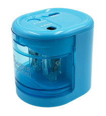 Temperamatite elettrico 4306  con contenitore - 2 fori  - colori assortiti - Lebez