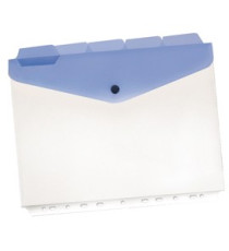 Buste a foratura universale con bottone e separatori - 21x29,7 cm - trasparente - Beautone - conf. 5 pezzi Buste a foratura universale con bottone e separatori - 21x29,7 cm - trasparente - Beautone - conf. 5 pezzi