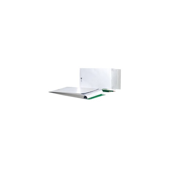 Buste a sacco Securitex - con soffietti - C4 - 22,9 x 32,4 x 3,8 cm - 130 gr - bianco - Bong Packaging - conf. 100 pezzi