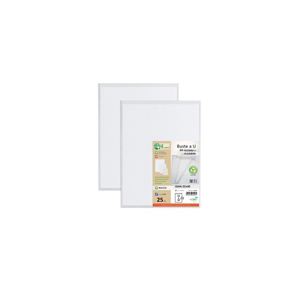 Buste a sacco Gaia - PP riciclato - 22 x 30 cm - buccia - trasparente - Sei rota - conf. 25 pezzi Buste a sacco Gaia - PP riciclato - 22 x 30 cm - buccia - trasparente - Sei rota - conf. 25 pezzi