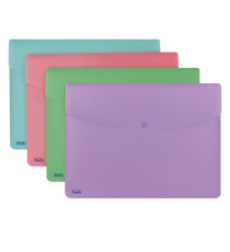 Busta con bottone Pastel - A4 - PP - colori assortiti - Favorit