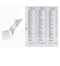 Buste forate per scontrini fiscali - 6 Spazi - 25,2 x 30,7 cm - trasparente - Favorit - conf. 10 pezzi