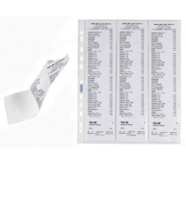 Buste forate per scontrini fiscali - 6 Spazi - 25,2 x 30,7 cm - trasparente - Favorit - conf. 10 pezzi