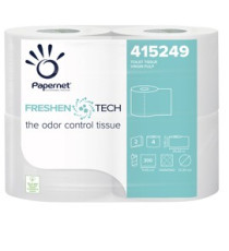 Carta igienica classica Freshen Tech - 2 veli - 300 strappi - diametro 12,2 cm - 9,5 cm x 33,3 mt - Papernet - pacco 4 r Carta igienica classica Freshen Tech - 2 veli - 300 strappi - diametro 12,2 cm - 9,5 cm x 33,3 mt - Papernet - pacco 4 r