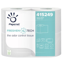 Carta igienica classica Freshen Tech - 2 veli - 300 strappi - diametro 12,2 cm - 9,5 cm x 33,3 mt - Papernet - pacco 4 r Carta igienica classica Freshen Tech - 2 veli - 300 strappi - diametro 12,2 cm - 9,5 cm x 33,3 mt - Papernet - pacco 4 r