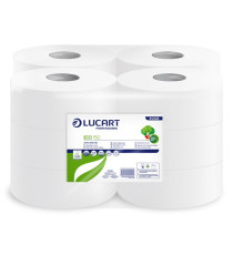 Carta igienica Eco Mini Jumbo - 2 veli - 15 gr - diametro 18 cm - 9,1 cm x 150 mt - Lucart Carta igienica Eco Mini Jumbo - 2 veli - 15 gr - diametro 18 cm - 9,1 cm x 150 mt - Lucart