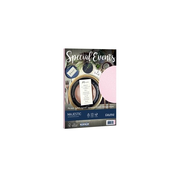 Carta metallizzata Special Events - A4 - 250 gr - rosa - Favini - con