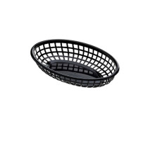 Cestino americano ovale - in plastica - 27,5 x 17,5 x 4 cm - nero - Leone